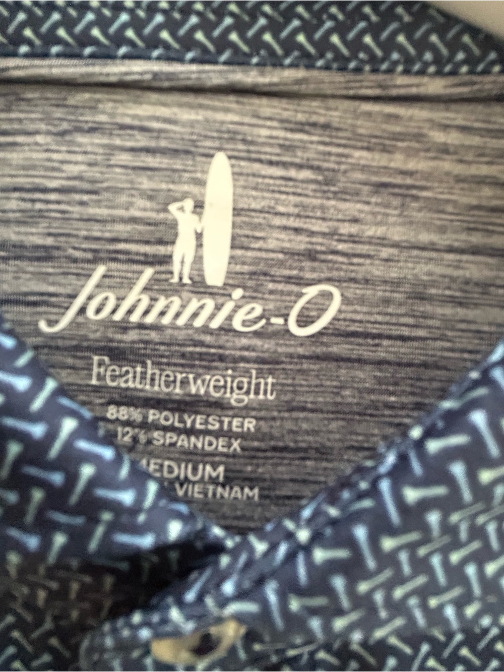 johnnie-O Navy Micro-Pattern Polo - Picture 3 of 4
